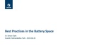 Best Practices in the Battery Space Presentation